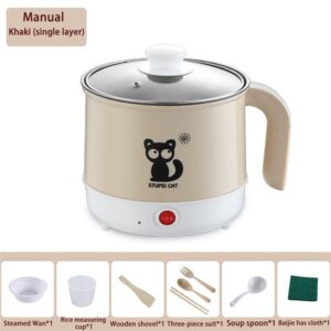 1.8L Rice Cooker Thermal Heating Electric Lunch Box 2 Layers Portable Food Steamer Cooking Rice Mini Cooker Meal Lunchbox