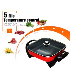 1500W 5.5L Multifuctional Electric Cooker Heating Pan Hotpot Noodles Rice Eggs BBQ Soup Steamer Cooking Pot Food Steamer 220V