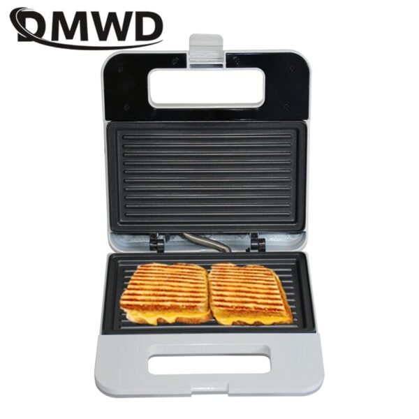 DMWD Mini Electric Sandwich Making machine Non-Stick Plates Panini Toaster Baking Multifunction Breakfast maker Egg waffle EU