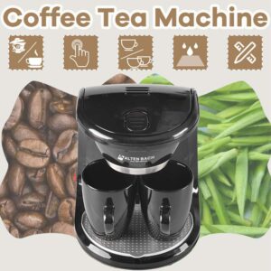450W Household Electric Drip Coffee Maker Auto Dual Cup Coffee Machine Dual-use American Coffee Tea Machine 110V/220V