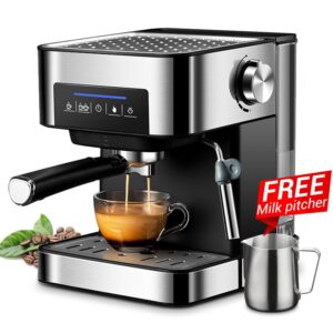 Zhoutu espresso coffee machine Built-In milk frother 15Bar Coffee Makers 850W cappuccino machine automatic coffee machine
