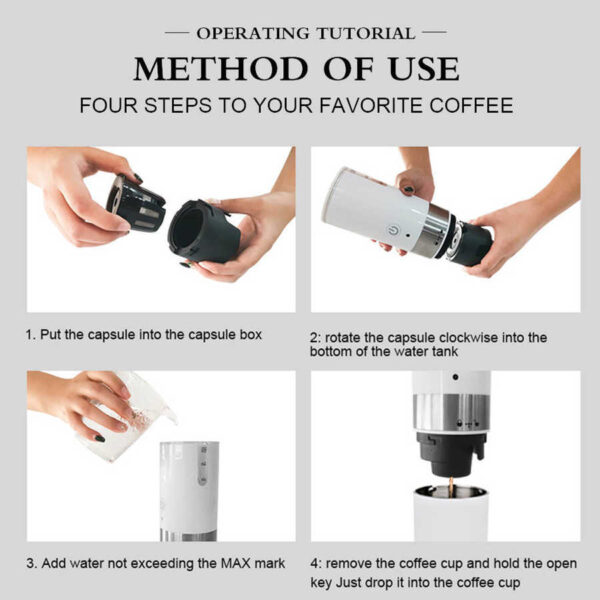 Mini Portable Electric Coffee Maker Automatic Coffee Machine For Home Trave Mini USB Electric Coffee Maker Machine White