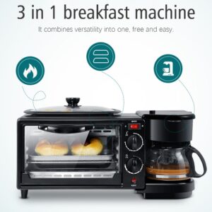 Electric 3 in 1 Breakfast Making Machine Multifunction Drip Coffee Maker Household Bread Pizza Frying pan Toaster 220V Sonifer
