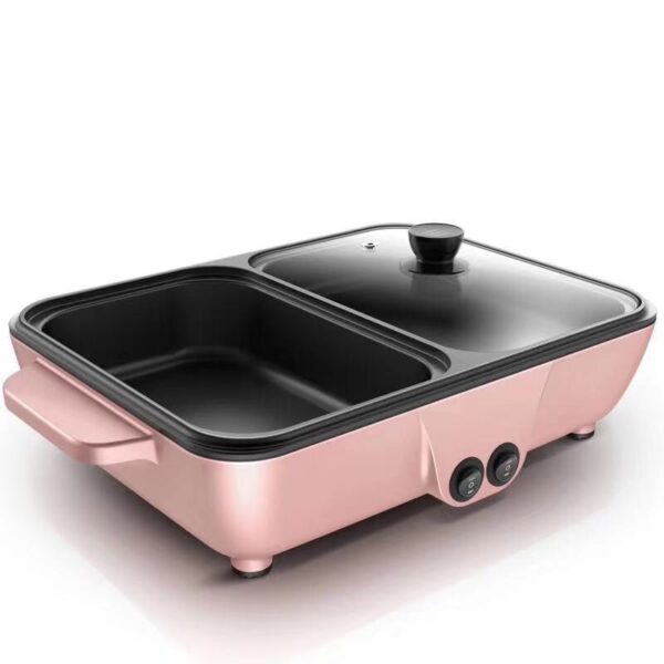 220V 1200W 2 Pots in 1 Multi Cooker Multifunctional Roasting Frying Stewing Steaming Household Pot Dormitory Mini Pan