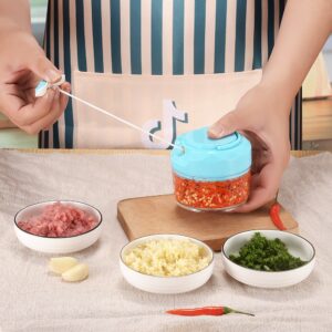 Pull String Garlic Chopper Crusher Press Manual Food Cutter Processor for Fruit Vegetables Meat Kitchen Tool Mini Food Chopper