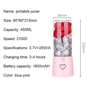 New Juicer Portable Blender Cup USB Mixer Rechargeable Juice Machine Smoothie Electric Blender Mini Food processor