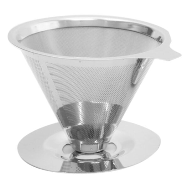 Stainless Steel Reusable Coffee Filter Holder Sets Brew Drip Cone Coffee Strainer Funnel Metal Mesh Coffee Tea Maker Basket