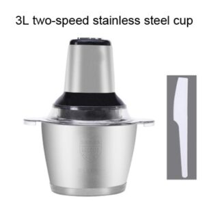 2 Speeds 500W Stainless steel 2L/3L Capacity Electric Chopper Meat Grinder Mincer Food Processor Slicer