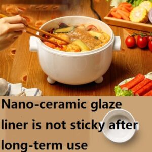 2L Electric Multi Cooker 350W Non-Stick Ceramic Glaze Inner Liner Cooking Hot Pot Rice Instant Noodles for Home