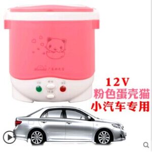 1L rice cooker used in house 110v to 220v or car 12v to 24v enough for two persons with English Instructions