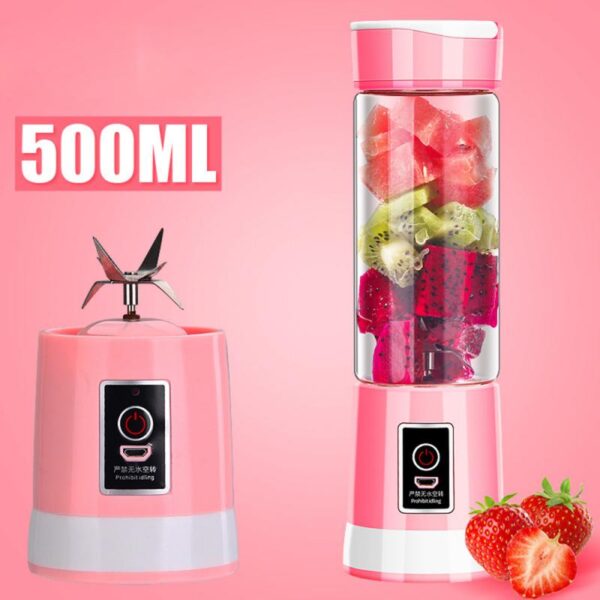 500ml Portable Juicer Electric USB Rechargeable Smoothie Blender 6 Blades Vegetable Fruit Mini Juice Cup Food Squeezers Dropship