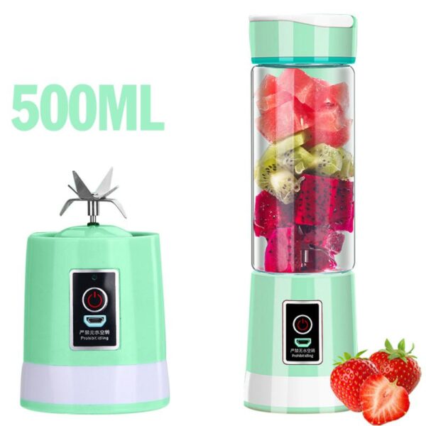 500ml Portable Juicer Electric USB Rechargeable Smoothie Blender 6 Blades Vegetable Fruit Mini Juice Cup Food Squeezers Dropship