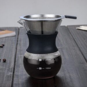 2020 Glass Coffee Pots Heat Resistant Classic Coffee Maker Pour Over Coffeemaker Coffee Pot Stainless Steel Coffee Filter#2