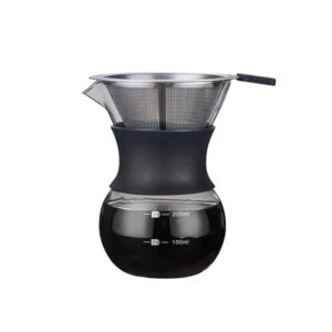 2020 Glass Coffee Pots Heat Resistant Classic Coffee Maker Pour Over Coffeemaker Coffee Pot Stainless Steel Coffee Filter#2