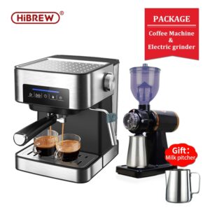 HiBREW espresso coffee machine inox semi automatic expresso maker,cafe powder espresso maker, cappuccino