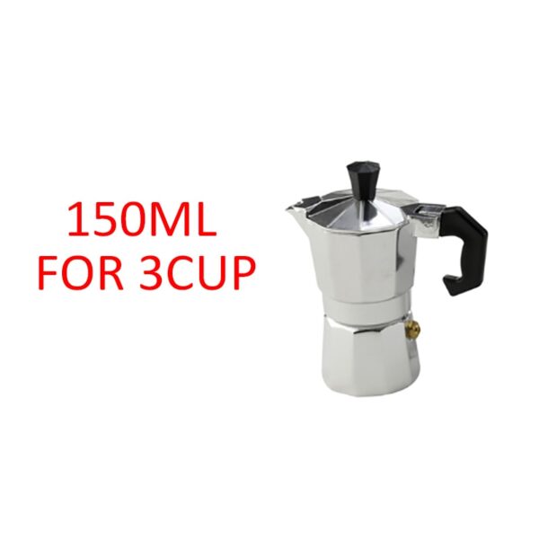 Aluminum Coffee Maker Durable Mocha Espresso Percolator Pot 150/300/450/600ml Stovetop Household Coffee Maker