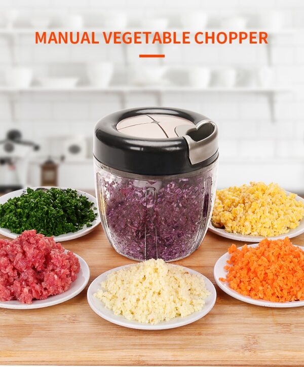 Manual Food Chopper Vegetable Fruits Hand Pull Food Cutter Nut Onions Chopper Blender Mixer Multifunction Kitchen Food Processor