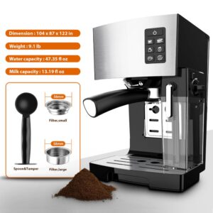 Jassy automatic coffee Machine, 19 Bar espresso coffee machine, with Automatic Milk Frother coffee makers Cappuccino 110V/240V